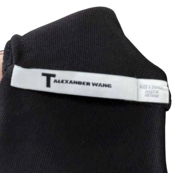 T Alexander Wang Gold Metal Necklace Black Mini Dress Cowl Neck XS Sleeveless - Picture 2 of 5